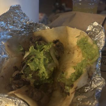 Fajita Express Mexican Grill - Beef fajitas with guacamole/grilled onions /bell pepper strips in soft flour tortilla - Mexican Near Me - San Antonio, Texas