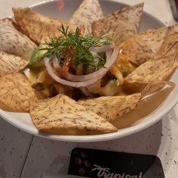Merced - House made root chips served with ceviche