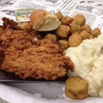 Sidewalk Cafe - Chicken Fried Chicken, fried okra, mashed potatoes - Cafes Near Me - Denton, Texas Sidewalk Cafe - Chicken Fried Chicken, fried okra, mashed potatoes - Cafes Near Me - Denton, Texas