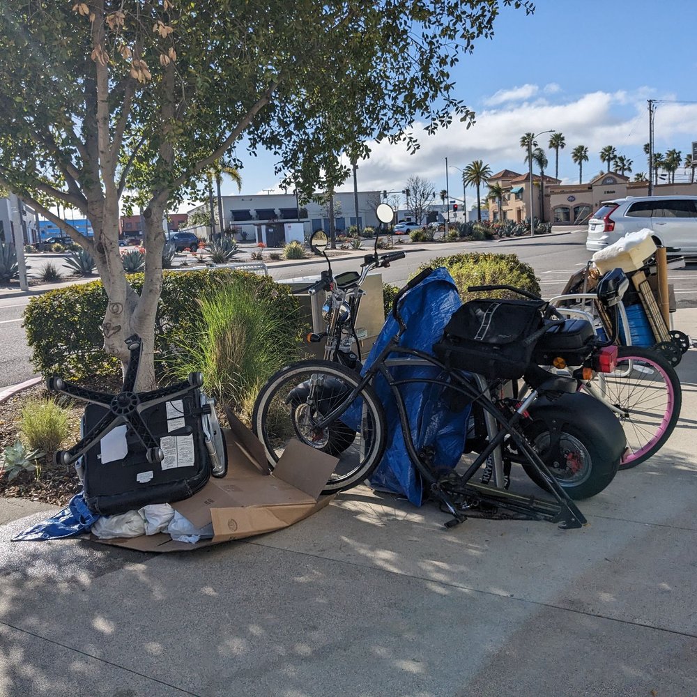 Orange County Public Libraries - Homeless camping right outside the entrance - Libraries Near Me - Costa Mesa, California
