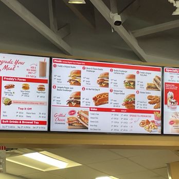 Freddy's Frozen Custard & Steakburgers - Menu board - Hot Dogs Near Me - Duluth, Georgia Freddy's Frozen Custard & Steakburgers - Menu board - Hot Dogs Near Me - Duluth, Georgia