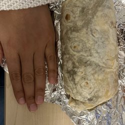 Breakfast Burrito (size small) but hand for reference!