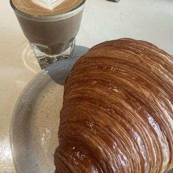 Chez Nous - Croissant with cortado - Cafes Near Me - Vancouver, British Columbia