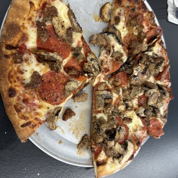 Pizza By The Chef - Sausage, mushroom pizza - soooo good!! - Pizza Near Me - Branson West, Missouri Pizza By The Chef - Sausage, mushroom pizza - soooo good!! - Pizza Near Me - Branson West, Missouri