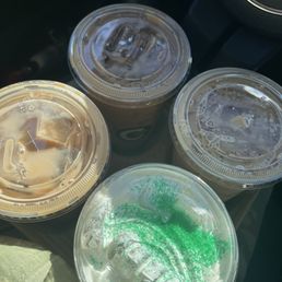 four cups of iced coffee four cups of iced coffee