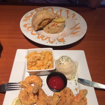 Crawdaddys - Bitterly shrimp, Mac n cheese, garlic mashed potatoes on bottom plate Rice, crab cake and tilapia on top plate - Cajun/Creole Near Me - Harrisburg, Pennsylvania Crawdaddys - Bitterly shrimp, Mac n cheese, garlic mashed potatoes on bottom plate Rice, crab cake and tilapia on top plate - Cajun/Creole Near Me - Harrisburg, Pennsylvania