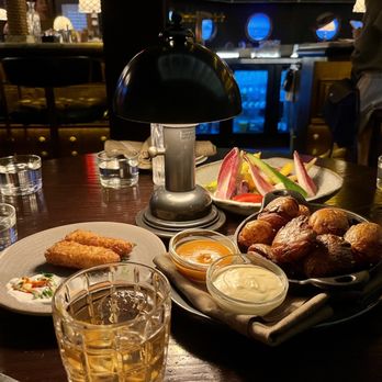 Captain's Quarters - Halloumi (5 pcs), Potatoes, & Goat Cheese Dip. - Cocktail Bars Near Me - San Diego, California Captain's Quarters - Halloumi (5 pcs), Potatoes, & Goat Cheese Dip. - Cocktail Bars Near Me - San Diego, California