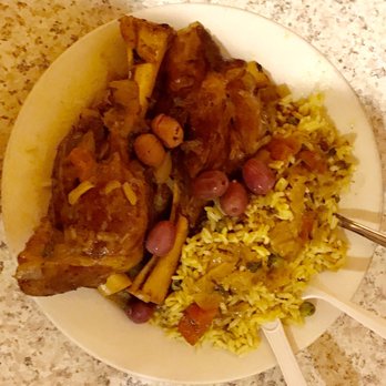 Halal Sandwich Shop - Lamb Shank Tajine with Olives & Yellow Rice - Halal Near Me - Astoria, New York Halal Sandwich Shop - Lamb Shank Tajine with Olives & Yellow Rice - Halal Near Me - Astoria, New York
