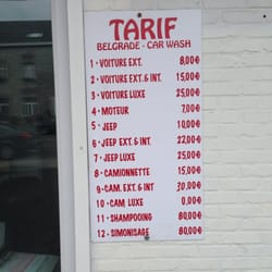 Car-Wash à la main - Tarifs
