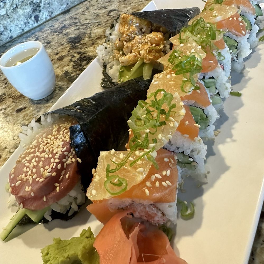 Ryu Sushi & Teppanyaki - Yellowtail handroll , spicy scallop handroll, and Sour Roll - Japanese Near Me - Gilbert, Arizona Ryu Sushi & Teppanyaki - Yellowtail handroll , spicy scallop handroll, and Sour Roll - Japanese Near Me - Gilbert, Arizona