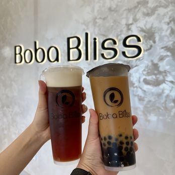 Boba Bliss - Assam black tea with cheese cream, Assam black tea with oat milk and boba. - Bubble Tea Near Me - San Jose, California
