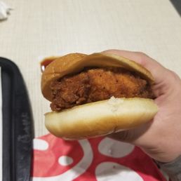 The chicken was good, but as usual their bun was dry. The chicken was good, but as usual their bun was dry.