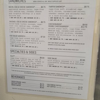 Eggslut - Menu Fairfax Sausage, Egg & Cheese - Breakfast & Brunch Near Me - Los Angeles, California