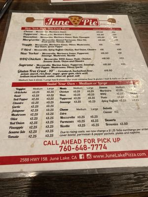 Menu photo 2 June Pie Pizza June Lake, CA Menu photo 2 June Pie Pizza June Lake, CA