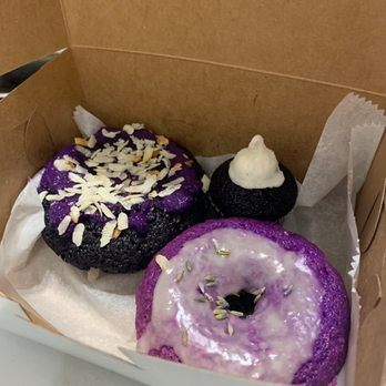 Purple Dough - Ube cake donut, lavender cake donut, mini ube cupcake - Desserts Near Me - Woodside, New York