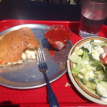 Italian Cafe - Stromboli with House salad and ranch. - Italian Near Me - Irving, Texas