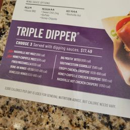 Menu - triple dipper options