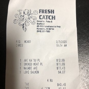 Fresh Catch - Prices - Hawaiian Near Me - Kaneohe, Hawaii