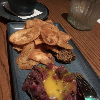 King Ranch Texas Kitchen - Steak tartare with homemade potato chips - Steakhouses Near Me - Houston, Texas King Ranch Texas Kitchen - Steak tartare with homemade potato chips - Steakhouses Near Me - Houston, Texas