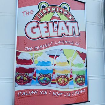 Jeremiah's Italian Ice - a sign for gelato - Desserts Near Me - Orange Park, Florida
