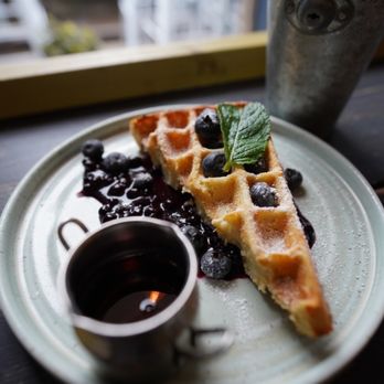 The Pantry - Waffle with blueberry compote - British Near Me - Edinburgh, MLN The Pantry - Waffle with blueberry compote - British Near Me - Edinburgh, MLN