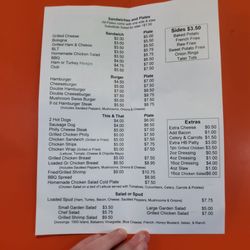 Frog's Bar & Grill - Menu as of 11-8-22
