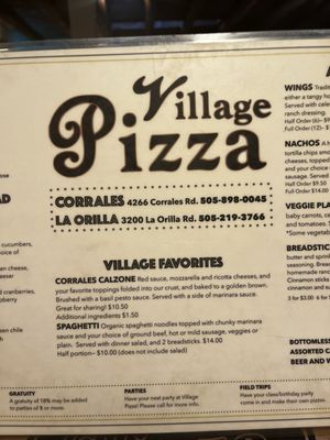 Menu photo 1 Village Pizza Corrales, NM
