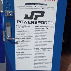 JP Powersports - Updated rates for 2026 Moped and Scooter repair and maintenance.
