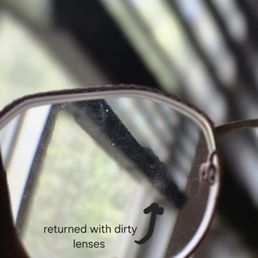 Glasses returned with dirty lenses Glasses returned with dirty lenses