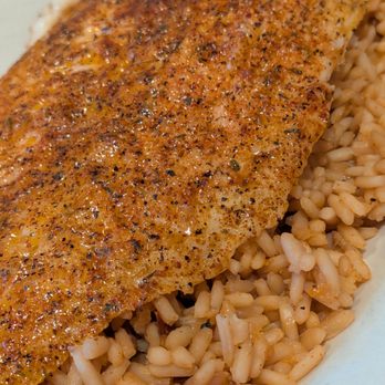 Po Melvin's - Blackened catfish on dirty rice- very good - American Near Me - Irving, Texas Po Melvin's - Blackened catfish on dirty rice- very good - American Near Me - Irving, Texas