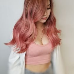 Rose gold hair