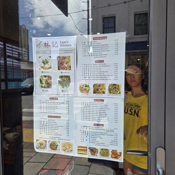 Lam's Kitchen - menu on door - Noodles Near Me - Honolulu, Hawaii
