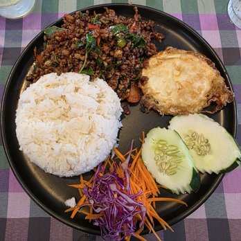 Royal Thai Restaurant - 46.Pad Gra Pow over rice - Thai Near Me - Tampa, Florida Royal Thai Restaurant - 46.Pad Gra Pow over rice - Thai Near Me - Tampa, Florida
