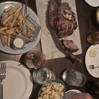 Orange Hill Restaurant & Events - Tomahawk 48oz Garlic Fries Four Cheese Mac 'N' Cheese - Steakhouses Near Me - Orange, California