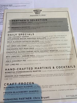 Menu photo 8 Bonefish Grill Mccandless, PA Menu photo 8 Bonefish Grill Mccandless, PA