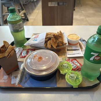 Mary Brown’s - The whole order consists of: Tots, buffalo chicken tenders, a 2 piece of chicken with tots, mac and cheese side and some condiments. - Fast Food Near Me - Toronto, Ontario