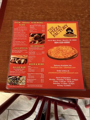 Menu photo 2 Pizza Factory Mauldin, SC Menu photo 2 Pizza Factory Mauldin, SC