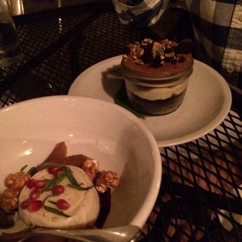 Coltivare - Spiced panna cotta and chocolate rum cake - Italian Near Me - Houston, Texas Coltivare - Spiced panna cotta and chocolate rum cake - Italian Near Me - Houston, Texas