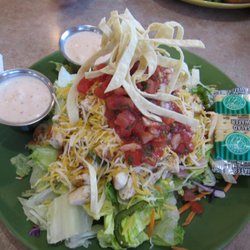 Froggy's - The chicken fajita salad was a nice healthy and filling entree. Their salad choices are varied for those watching carbs and calories.