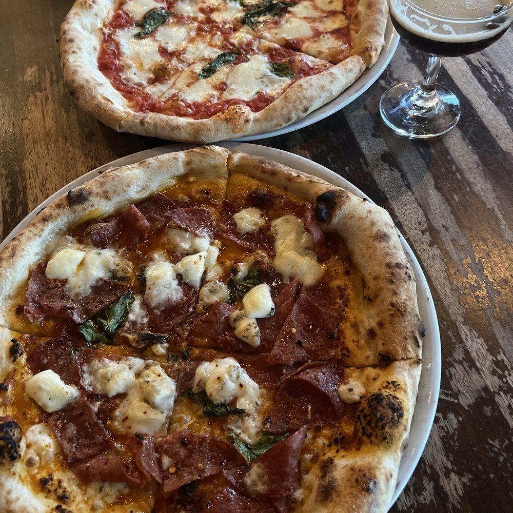 Il Demone, Margherita Pizza, and their espresso martini Il Demone, Margherita Pizza, and their espresso martini