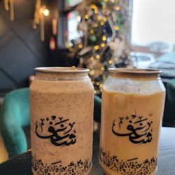 Shaghf Cafe - Habibi latte (right) Brownie frappe (left)