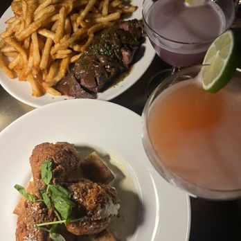 Bourbon N' Bubbles - lolipop Fried Chicken Lollipops and steak frites - Bars Near Me - Charleston, South Carolina