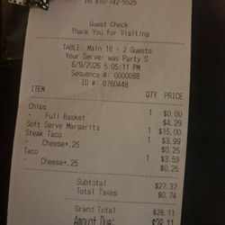 Tia Helita's - Bill