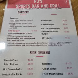 Rj's Sports Bar & Grill - Menu part 2 - Feb 2024