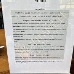 Highlander Drafthouse - Menu side 1