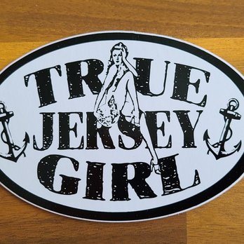 True Jersey - 5"x3" vinyl sticker Black & white Glossy look - Shopping Near Me - Asbury Park, New Jersey True Jersey - 5"x3" vinyl sticker Black & white Glossy look - Shopping Near Me - Asbury Park, New Jersey