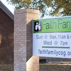 Faith Family Church - Sign out front.