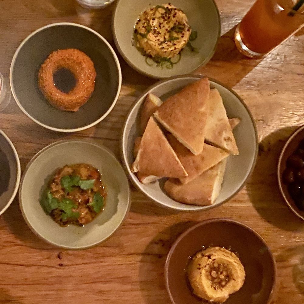 Chickadee - Mixed mezzo dips, served with warm homemade pitas. - New American Near Me - Boston, Massachusetts Chickadee - Mixed mezzo dips, served with warm homemade pitas. - New American Near Me - Boston, Massachusetts