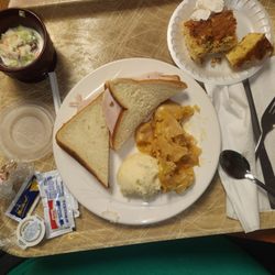 Life Care Center of Las Vegas - Coleslaw bread potatoes and plain noodles. Only edible part of this meal was the dessert