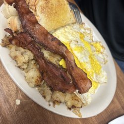 The Coffee Cup Cafe - Two Eggs, Country Fries & Toast with Bacon